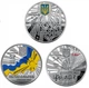 Набор монет Государственные символы Украины: герб, флаг, гимн. Три монеты по 5 гривен 2022 - изображение 2