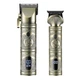 Тример машинка для стрижки волосся VGR V-670 Professional Set 2в1 USB золотистий (RZN-23096420) - изображение 2