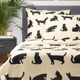 Komplet pościeli Homla Poes Poszewka na pościel 220 x 200 cm + 2 poszewki na poduszki 70 x 80 cm bawełniany w koty Beżowy (5904183826103) - obraz 4