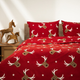 Комплект постільної білизни Homla Reindeer 160 x 200 см + 2 наволочки 50 x 60 см з мікрофібри північні олені Червоний (5904183806655) - зображення 5