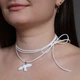 Чокер На Шею С Белым Кулоном Птицы Голубя Горлицы, Ручная Работа, Шнур Замшевый Белый 150 См (317088) - изображение 3