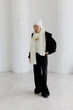 Женский вязаный шарф ART KNIT Winter Mood молочный , 40x228см 042252 - изображение 7