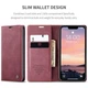 Чехол книжка Caseme с магнитом для iPhone 13 бордовый бумажник - изображение 6