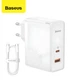 Сетевое зарядное устройство Baseus GaN5 Pro 100W с двумя портами USB-C+USB-A+кабель Type-C toType-C, PD3.0/QC4.0+/PPS, быстрая зарядка для ноутбуков и смартфонов CCGAN100E5 - изображение 1
