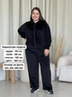 Брюки женские велюровые широкие Merlini Пецолла 600001261 2XL-3XL Черные (600001261_3) - изображение 4