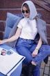 Хустка ангорова жіноча косинка бактус Zefur One size світло-сірий - изображение 4