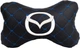 Подушка на підголівник автомобіля EVAtech ECO 27 х 16 см Mazda чорний ромб з синьою ниткою (SPCRBLV099) - зображення 1