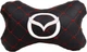 Подушка на подголовник автомобиля EVAtech ECO 27 х 16 см Mazda черный ромб с красной нитью (SPCRBRV099) - изображение 1