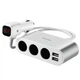 АЗУ Hoco Z13 LCD one-pull-three car charger 2USB 2.1A White - изображение 1