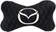 Подушка на подголовник автомобиля EVAtech из алькантары 27 х 16 см Mazda черная с синей нитью малый ромб (SPALMRBLV015) - изображение 1