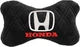 Подушка на подголовник автомобиля EVAtech из алькантары 27 х 16 см. Honda черная с черной нитью большой двойной ромб (SPALHRBBV060) - изображение 1