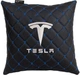 Подушка в авто EVAtech ECO 30 x 30 см Tesla черный ромб с синей нитью (SPSCSBLV040) - изображение 1