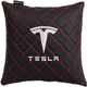 Подушка в авто EVAtech ECO 30 x 30 см Tesla чорний ромб з червоною ниткою (SPSCSBRV040) - зображення 1