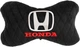Подушка на подголовник автомобиля EVAtech из алькантары 27 х 16 см Honda черная с черной нитью малый ромб (SPALMRBBV060) - изображение 1