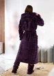 Женский махровый халат миди с капюшоном SM183158 2XL-3XL (56-60) Фиолетовый - изображение 5