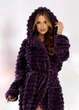 Женский махровый халат миди с капюшоном SM183158 2XL-3XL (56-60) Фиолетовый - изображение 2