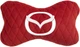 Подушка на подголовник автомобиля EVAtech с алькантарой 27 х 16 см Mazda красная с красной нитью малый ромб (SPALMRRRV099) - изображение 1