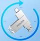 Флешка Двосторонняя Брелок Поворотная 2 в 1 для ПК и телефона PHILIPS 60UT USB 3.2 + Type-C OTG 128 гб Super Speed 150Mb/s Silver - изображение 5