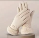 Перчатки сенсорные женские зимние экозамш Okpoint на меху молочные one size (142811M) - изображение 2