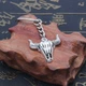 Брелок металлический для ключей, сумок, рюкзаков "Череп Skull Bull" Серебристый - изображение 1
