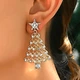 Сережки с подвесками Елочки jeweston Золотистые - изображение 2