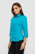 Рубашка женская однотонная, цвет голубой, XS, 230R068-3 - изображение 3