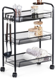Візок для зберігання Vilde металевий чорний 3-рівневий 44 x 26 x 63 см (5904316472221) - зображення 2