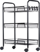 Візок для зберігання Vilde металевий чорний 3-рівневий 44 x 26 x 63 см (5904316472221) - зображення 9