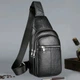 Мужская сумка-слинг кожаная 18х32х7 для прогулок Tiding Bag A25F-5060A черная 18 см - изображение 5