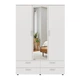 Шкаф для одежды распашной MEBLIBUD ШИК трехдверный с зеркалом с 4-мя выдвижными ящиками 137,8х50х198,6 см Белый - изображение 2