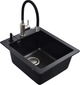 Zlewozmywak Helika Simplex 50 x 42.5 x 19.5 cm Czarny (SQS100+5543+DS+AF) - obraz 1