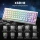 Ігрова магнітна клавіатура ATTACK SHARK X68 HE White Contour Магнітні свічі 65% Hall Effect Rapid Trigger 0.01мм Hot-Swap 8000Hz RGB PBT Double-shot USB Type-C - зображення 3