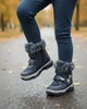 Зимние ботинки для девочки на овчине, зимние дутики для девочки, зимние ботинки на липучках Клиби Clibee Н232 темно-синие 26 (стелька 17,1см) - изображение 2