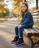 Демисезонные ботинки для девочки, осенние хайтопы на липучках, утепленные деми ботинки на флисе Clibee А93 черные 28(стелька 18,5см) - изображение 3