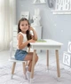 Комплект стіл 54х60х45 та стілець 26.5х26х25 для дитячої кімнати, набір столик з підйомним механізмом та стільчик ведмедик, білий - зображення 7