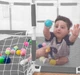 Манеж детский сухой бассейн с кольцом для игр и футбольными воротами XXL 230x122 см Серый - изображение 7