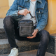 Барсетка-мессенджер мужская кожаная Tiding Bag BON6165 19х22х5 черная, через плечо (JDT-0849798) - изображение 6