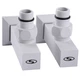 Набір кранів напівоборотний кутовий з американкою Solomon LUX 1/2" CUBE WHITE 8888 (2шт.) - зображення 1