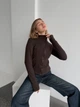 Жіноча тепла кофта на змійці Uaclothes 42-44 Коричневий (like35589-160101349) - изображение 6