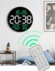 Часы Deepfox DS-5501 LED цифровые электронные настенные Будильник Дата Температура Влажность (диаметр 25,4см) зелёный - изображение 1