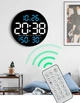 Часы Deepfox DS-5501 LED цифровые электронные настенные Будильник Дата Температура Влажность (диаметр 25,4см) синий - изображение 1