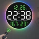 Часы Deepfox DS-6672 LED цифровые электронные настенные Будильник Дата Температура Влажность (диаметр 25,4см) зелёный - изображение 1