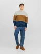 Джемпер JACK&JONES бежевий-темно-синій SYOOJ680 L - зображення 2