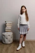 Юбка плиссе детская ART KNIT серая с полоской, 140-146см 039763 - изображение 8