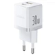 МЗП Baseus Palm Fast Charger Type-C+USB 30W white - зображення 1