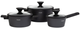 Набір каструль Homla Tristan Чорні 3 шт (5904183892337) (955555912032644) - Уцінка - зображення 1