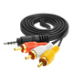 Кабель Jack 3.5 мм - 3 RCA AV тюльпан 1.5 м 77364 - изображение 2