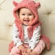 Дитячий жилет букле з капюшоном і вушками Trendy Tot 03-01415 пудровий 68 см (6 мiс.) - изображение 2