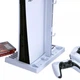 Мультифункциональная охлаждающая подставка OIVO для консоли Sony PlayStation 5 (PS5 / PS5 Digital Edition), зарядная станция для геймпадов DualSense с LED подсветкой, подставка для наушников, 15 дисков, ДУ пульта - изображение 4
