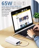УМБ Power Bank REMAX 65W 40000 mAh з PD/QC/два Type-C/USB-A та зарядний кабель 65W для ноутбуку, телефону, зовнішній акумулятор, повербанк - зображення 3
